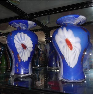 【厂价批发琉璃艺术品,礼品,芙蓉花花瓶】价格,厂家,图片,玻璃工艺品,博山大观园玖盛陶瓷经营部-
